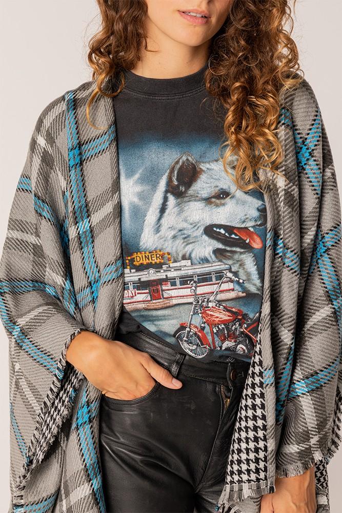 Abbacino Poncho de mujer reversible en negro Libre de impuestos