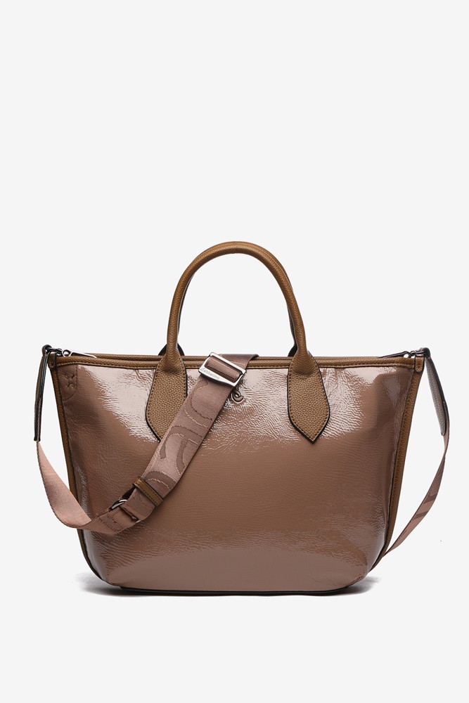 Abbacino Bolso shopper de charol en taupe Tienda