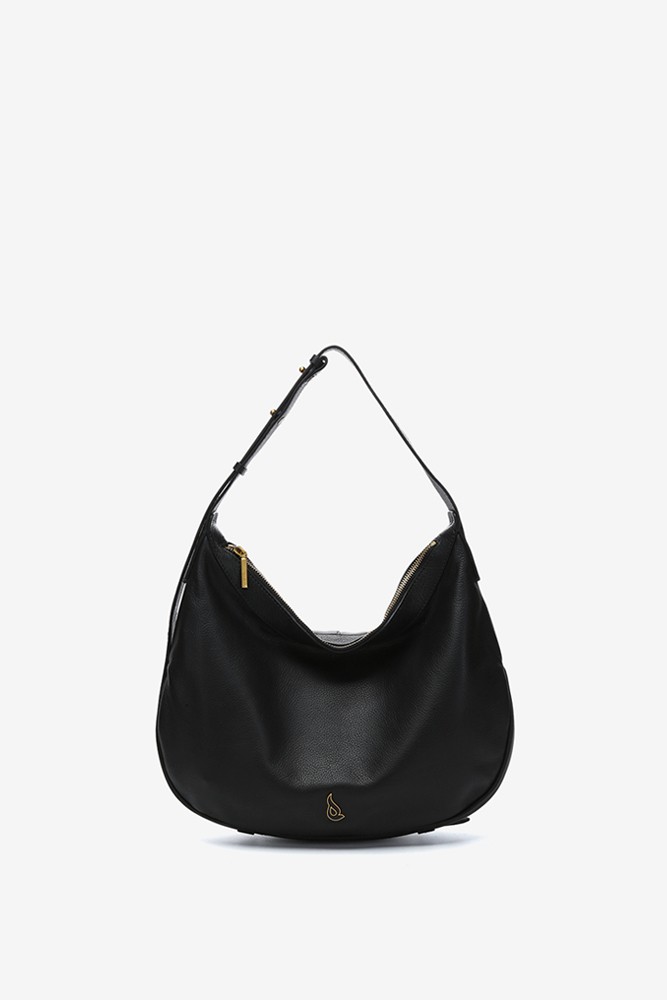 Abbacino Bolso de hombro en piel negra Ahorra y exporta