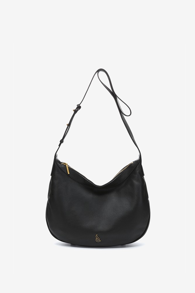 Abbacino Bolso de hombro en piel negra Ahorra y exporta