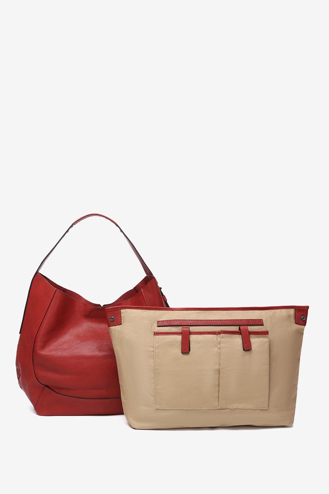 Abbacino Bolso de hombro en piel roja Oferta exclusiva