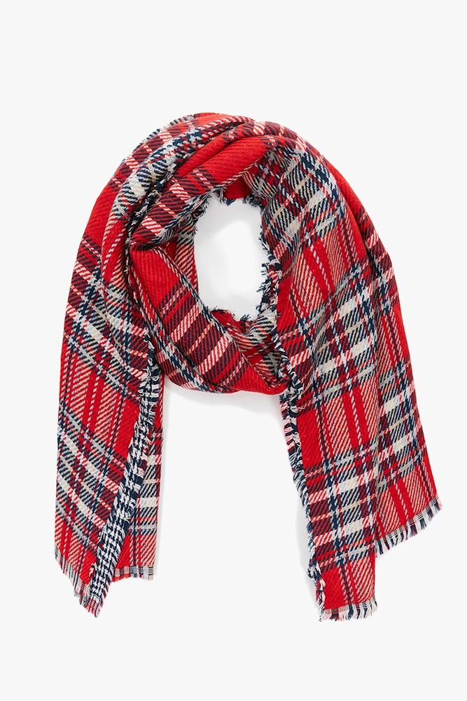 Abbacino Bufanda de mujer reversible en azul y rojo En línea