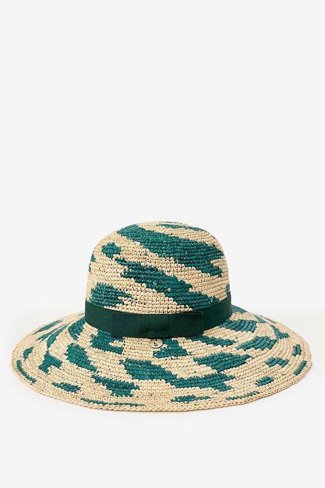 Abbacino Sombrero de paja en verde y beige En oferta