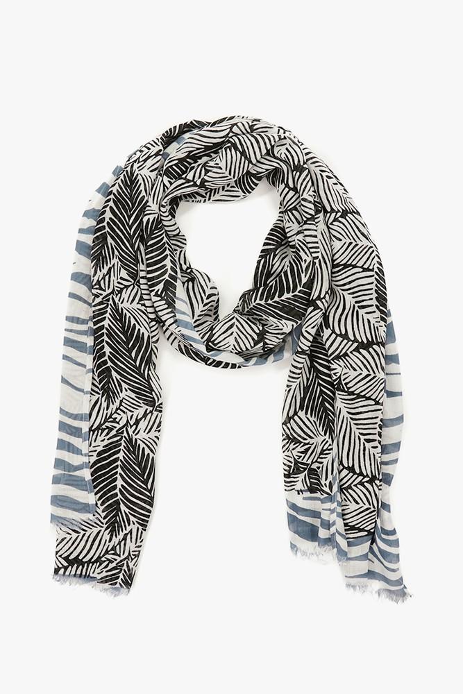 Abbacino Pañuelo con estampado tropical en blanco y negro Rebajas de fábrica