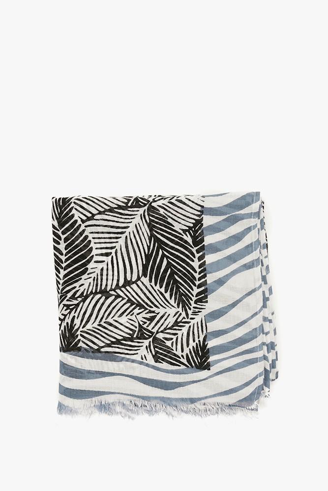 Abbacino Pañuelo con estampado tropical en blanco y negro Rebajas de fábrica