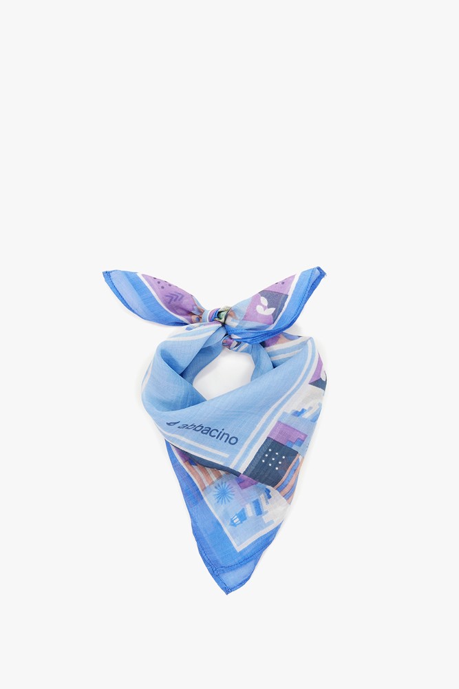 Abbacino Bandana de mujer con estampado mediterráneo en azul Últimos 3 días