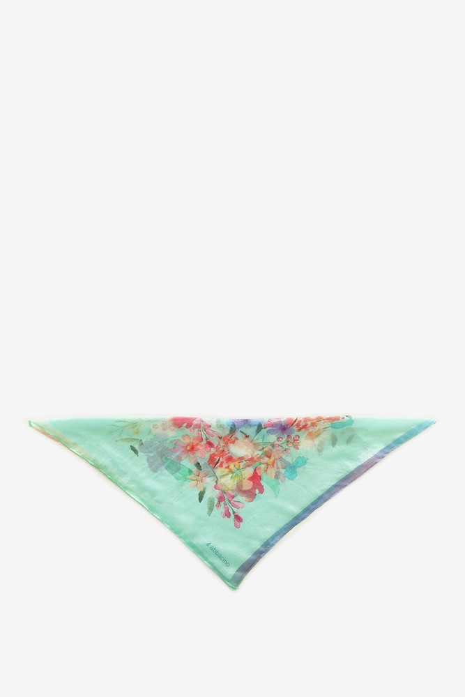 Abbacino Bandana de mujer de seda con estampado floral en turquesa Últimos 2 días