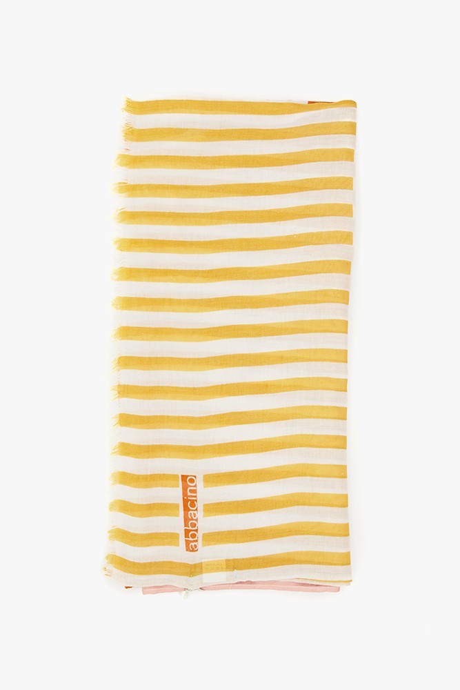 Abbacino Pañuelo de mujer con estampado a rayas en amarillo Precio de fábrica
