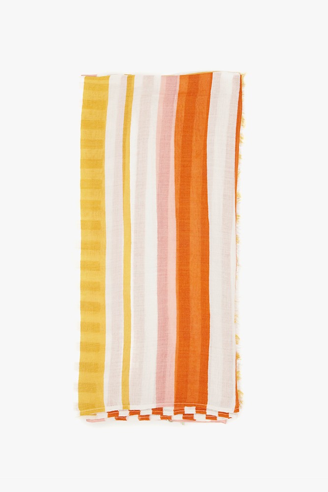 Abbacino Pañuelo de mujer con estampado a rayas en amarillo Precio de fábrica