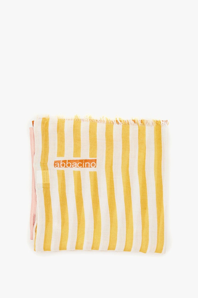 Abbacino Pañuelo de mujer con estampado a rayas en amarillo Precio de fábrica