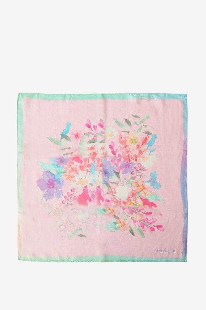 Abbacino Bandana de mujer de seda con estampado floral en rosa Solo hoy