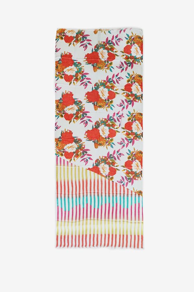 Abbacino Pañuelo de mujer de viscosa con print floral en rosa Oferta especial de fábrica