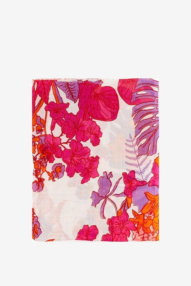Abbacino Pañuelo de viscosa con estampado floral en tonos fucsia Ahorra y exporta