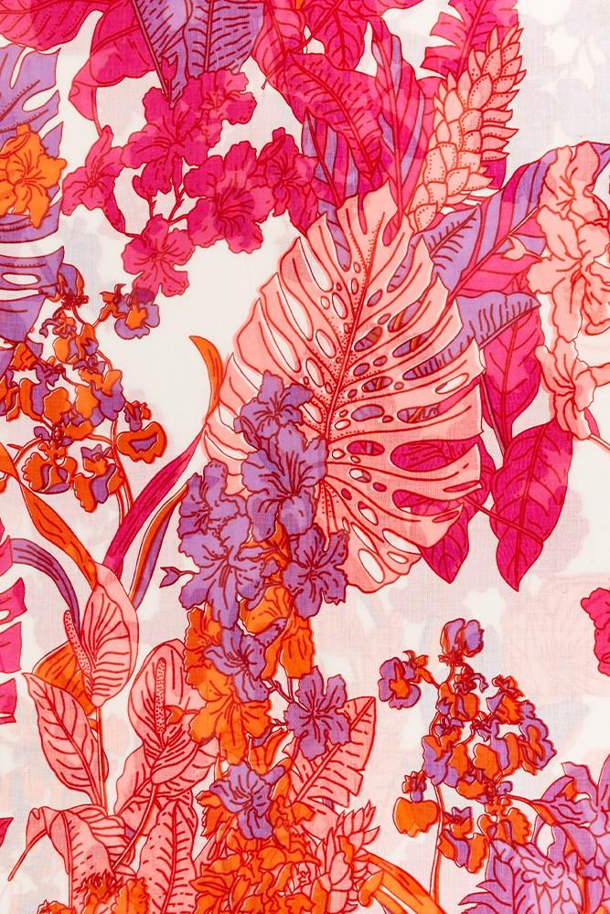 Abbacino Pañuelo de viscosa con estampado floral en tonos fucsia Ahorra y exporta
