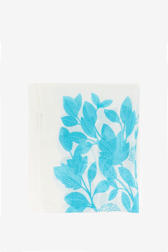 Abbacino Pañuelo de viscosa con estampado natural en tonos turquesa En oferta