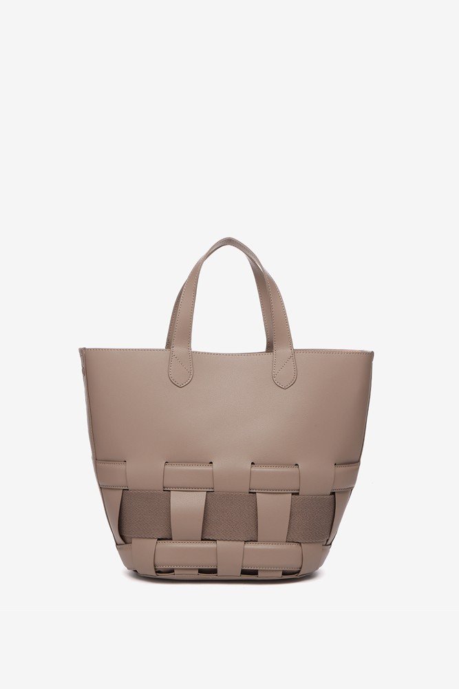 Abbacino Bolso shopper trenzado en taupe Ofertas especiales