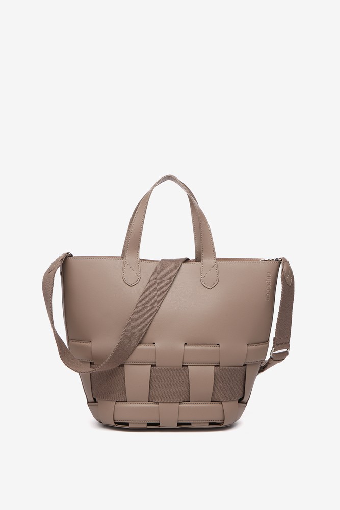 Abbacino Bolso shopper trenzado en taupe Ofertas especiales