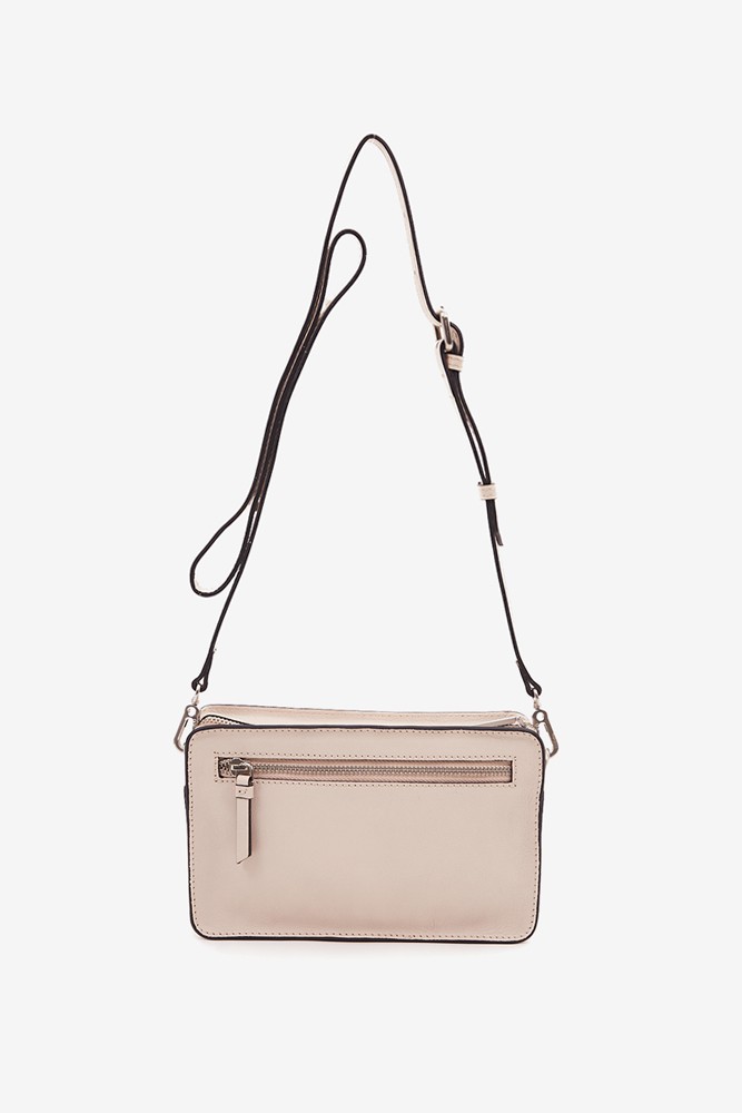 Abbacino Bandolera mini de mujer en piel troquelada beige Rebajas