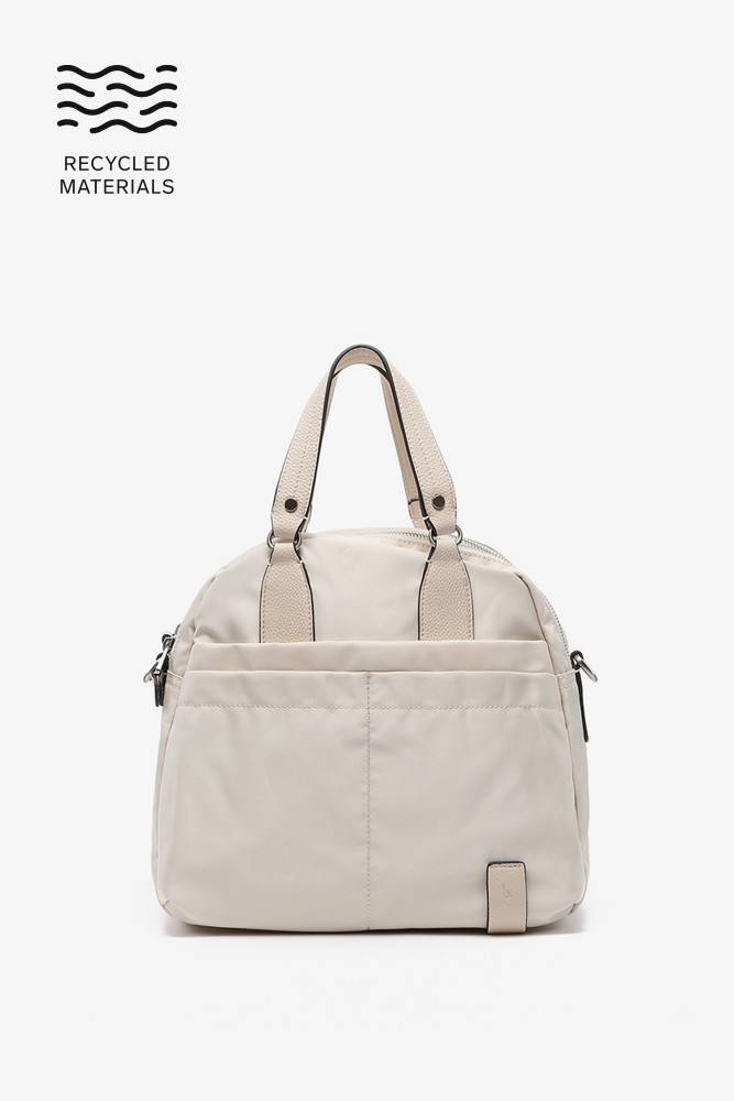 Abbacino Bolso bowling de mujer en materiales reciclados beige Venta caliente
