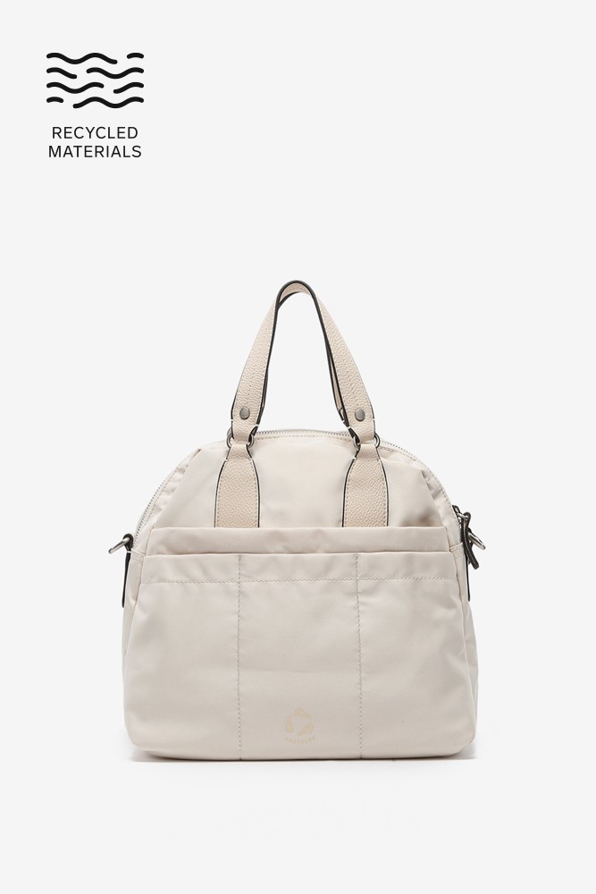 Abbacino Bolso bowling de mujer en materiales reciclados beige Venta caliente