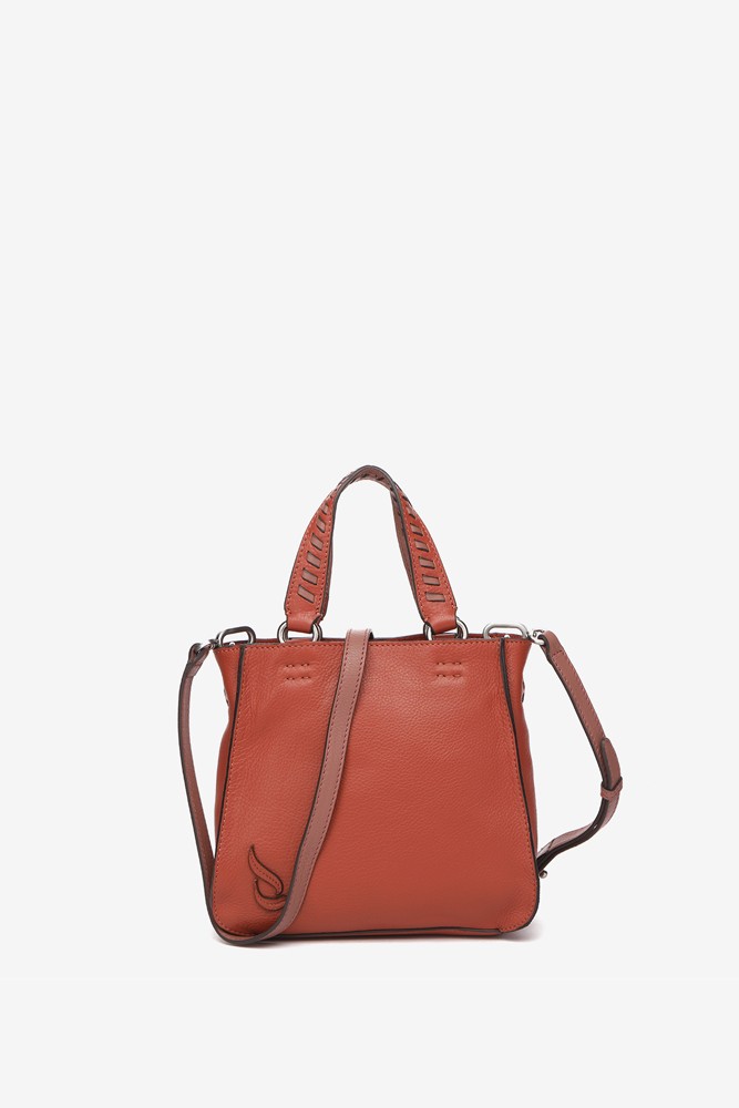 Abbacino Bandolera de piel en naranja Rebajas baratas
