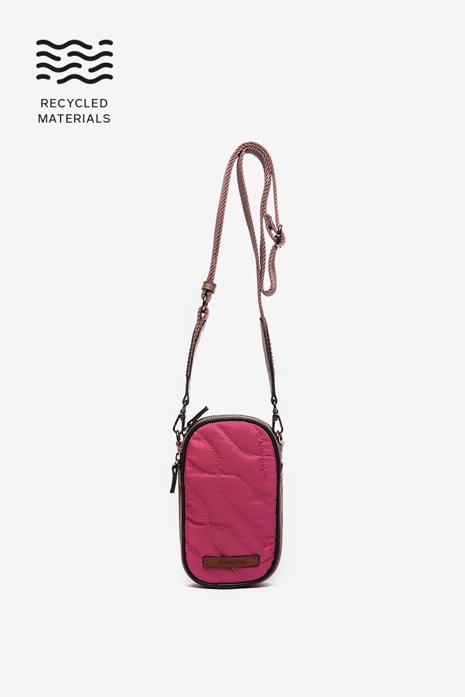 Abbacino Bolso para el móvil en materiales reciclados y acolchados fucsia Rebajas de fábrica