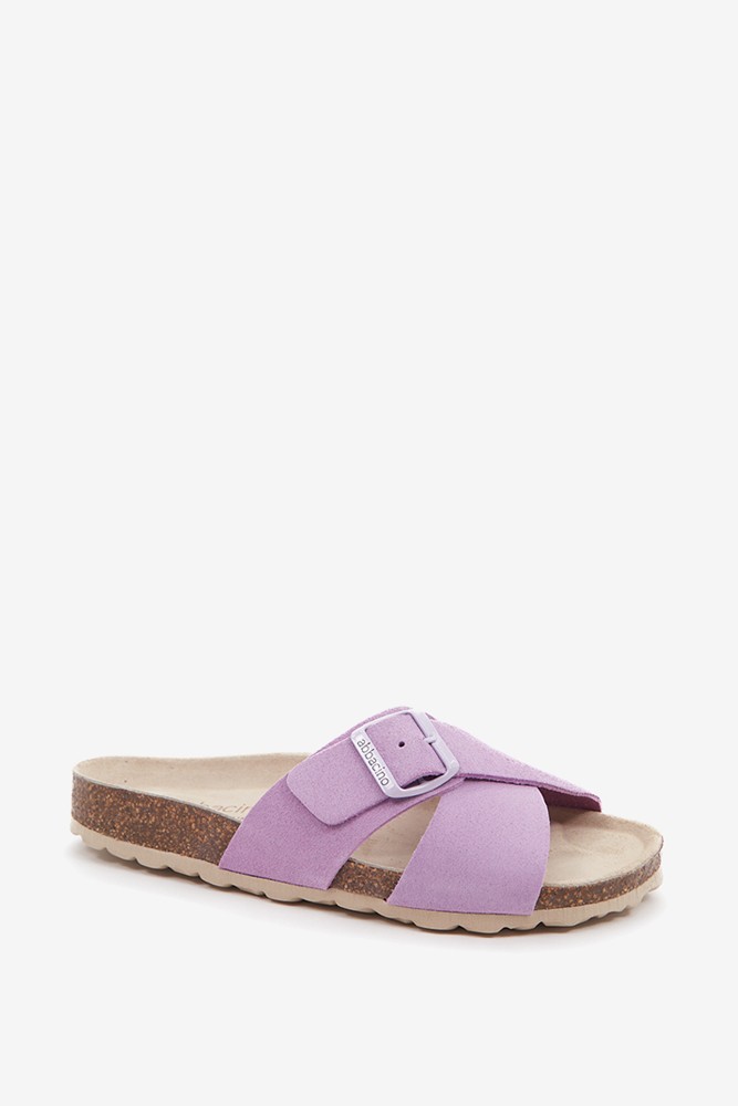Abbacino Sandalia plana con hebilla de mujer en malva En oferta