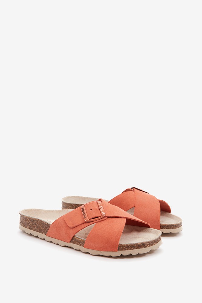 Abbacino Sandalia plana con hebilla de mujer en naranja Oferta exclusiva