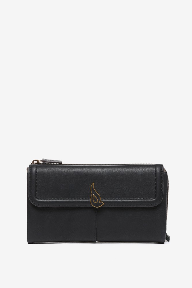 Abbacino Cartera grande con solapa en piel negra Precio ultrabajo
