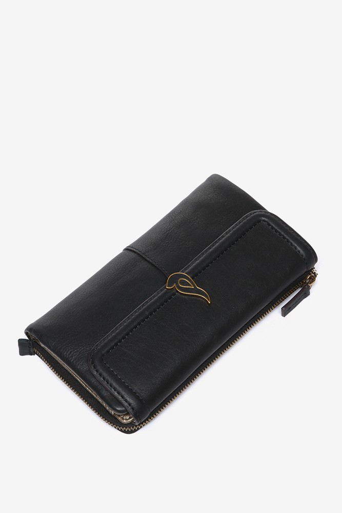 Abbacino Cartera grande con solapa en piel negra Precio ultrabajo