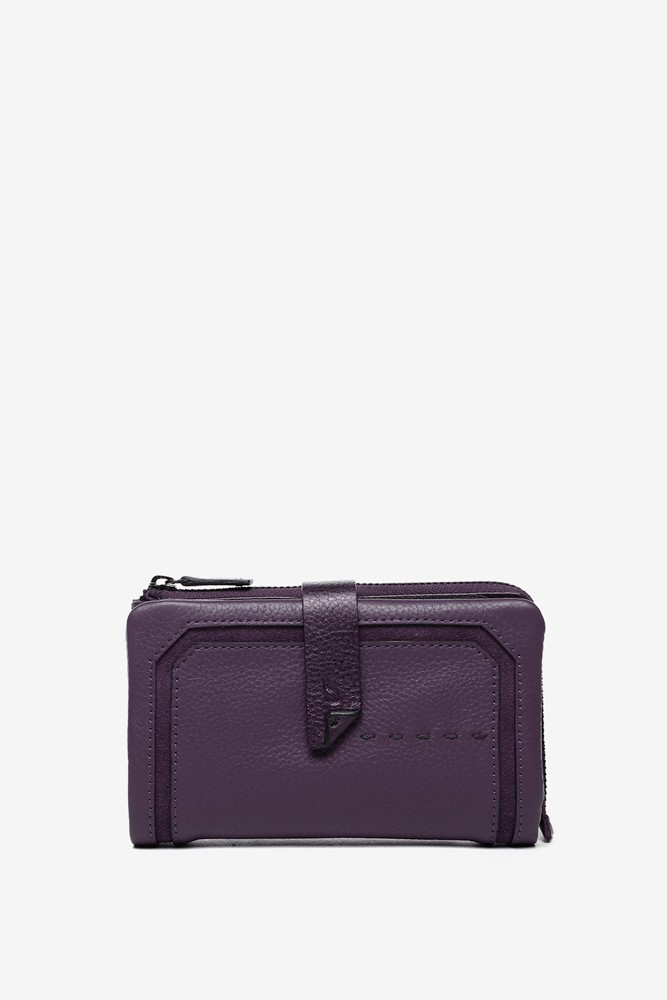 Abbacino Cartera mediana en piel y serraje morada 2025