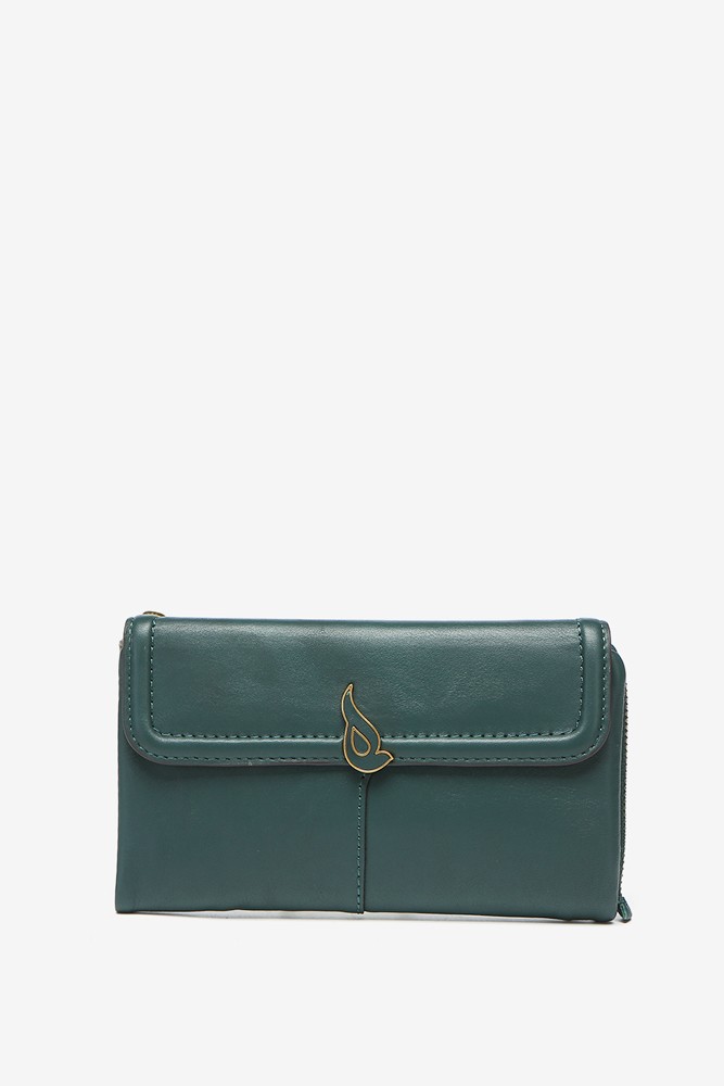 Abbacino Cartera grande con solapa en piel verde En oferta