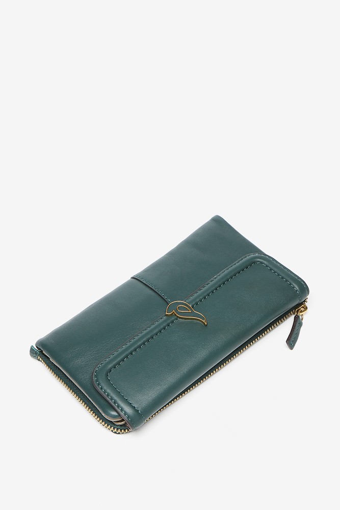 Abbacino Cartera grande con solapa en piel verde En oferta