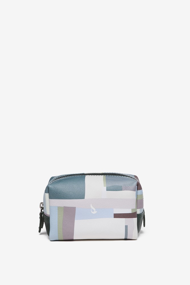 Abbacino Neceser mediano de piel con estampado verde Gran oferta