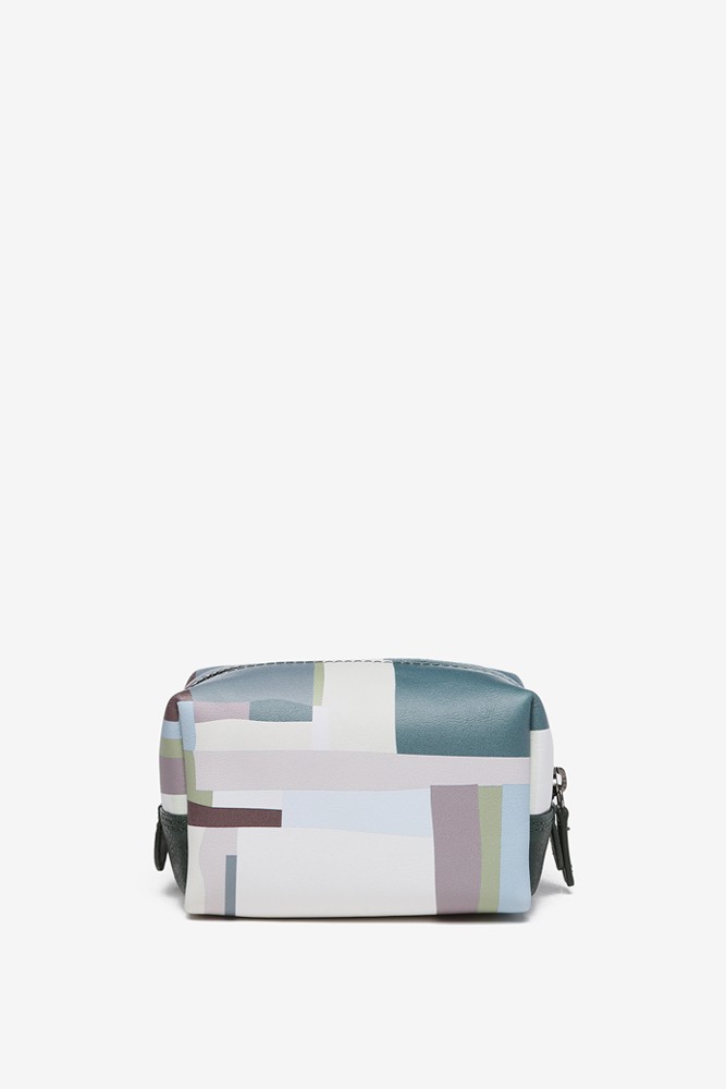 Abbacino Neceser mediano de piel con estampado verde Gran oferta