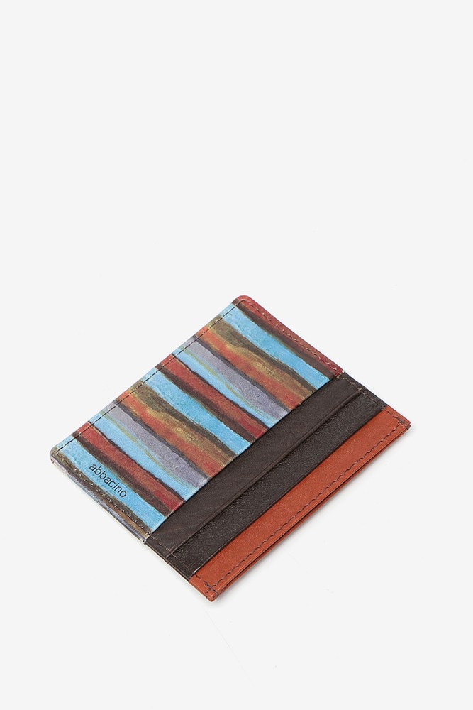 Abbacino Tarjetero en piel con estampado multicolor Rebajas de fábrica