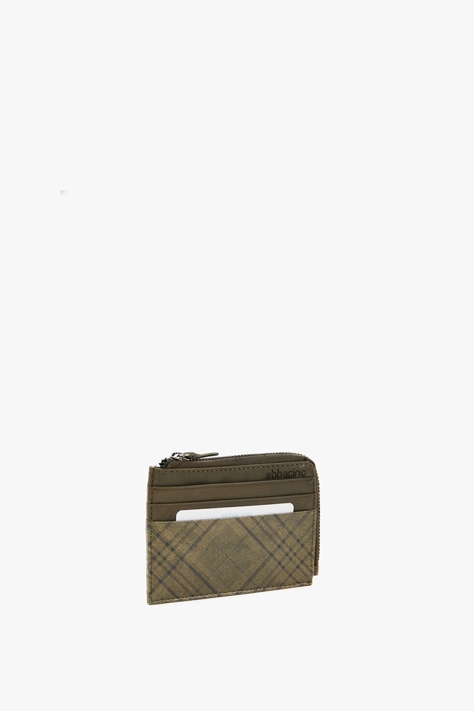 Abbacino Monedero-tarjetero de mujer de piel con print a cuadros verde COMPRAR AHORA