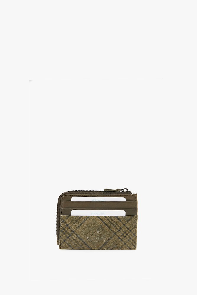 Abbacino Monedero-tarjetero de mujer de piel con print a cuadros verde COMPRAR AHORA