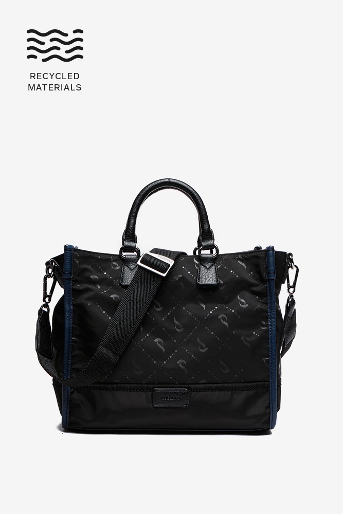 Abbacino Bolso shopper en materiales reciclados negro Limitado a 3 días