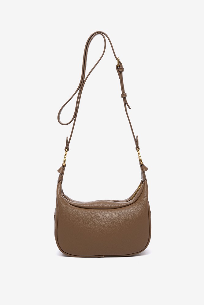 Abbacino Bandolera con borla en materiales reciclados taupe Ahorra y exporta