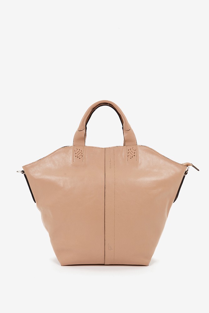 Abbacino Bolso shopper de mujer en piel beige Libre de impuestos