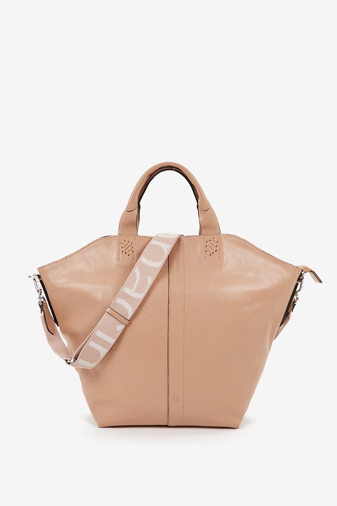 Abbacino Bolso shopper de mujer en piel beige Libre de impuestos