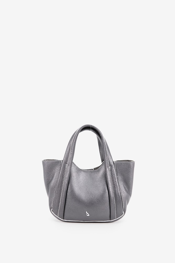 Abbacino Bolso de mano pequeño de piel en plata Rebajas de fin de temporada