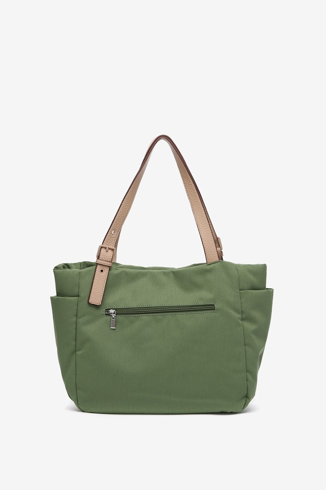Abbacino Bolso shopper en materiales reciclados y acolchados verde Venta caliente