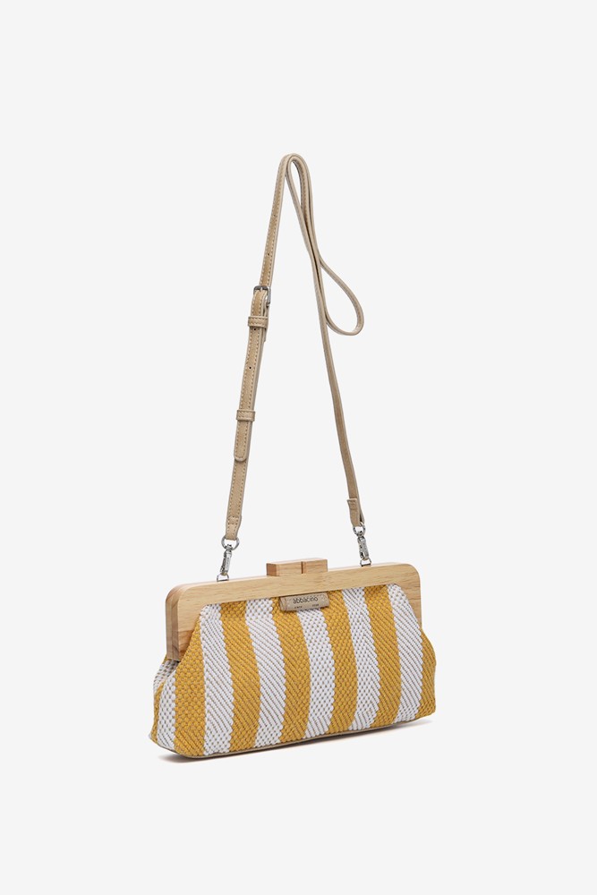 Abbacino Clutch de fiesta a rayas en amarillo Oferta especial