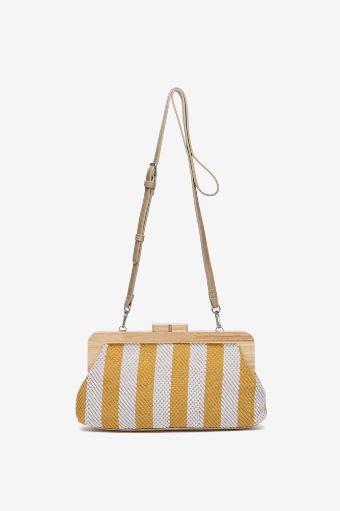 Abbacino Clutch de fiesta a rayas en amarillo Oferta especial