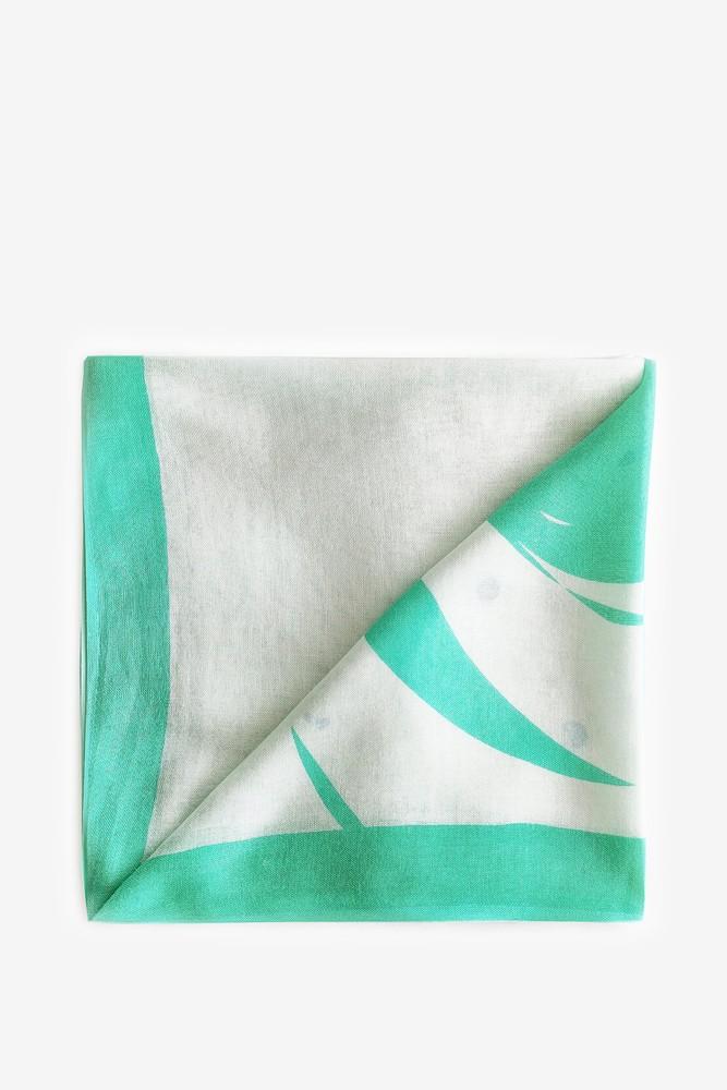 Abbacino Pañuelo de mujer de viscosa con print abstracto en turquesa Libre de impuestos