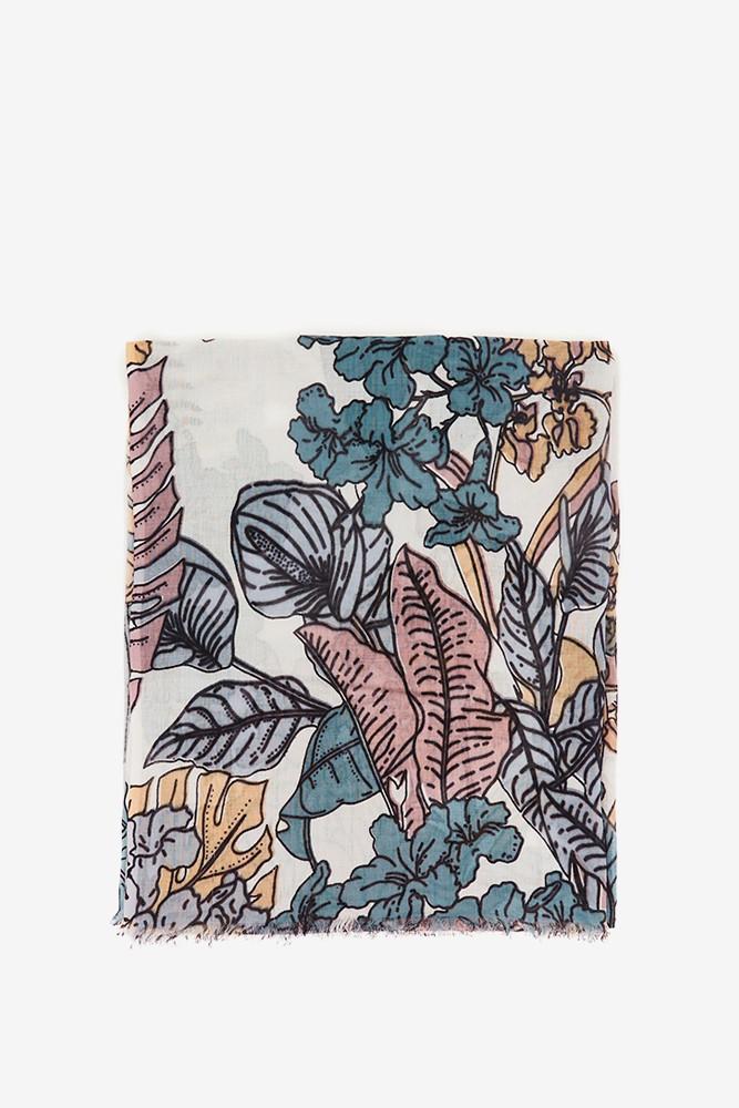 Abbacino Pañuelo de viscosa con estampado floral en tonos grises Ofertas