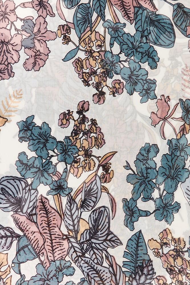 Abbacino Pañuelo de viscosa con estampado floral en tonos grises Ofertas