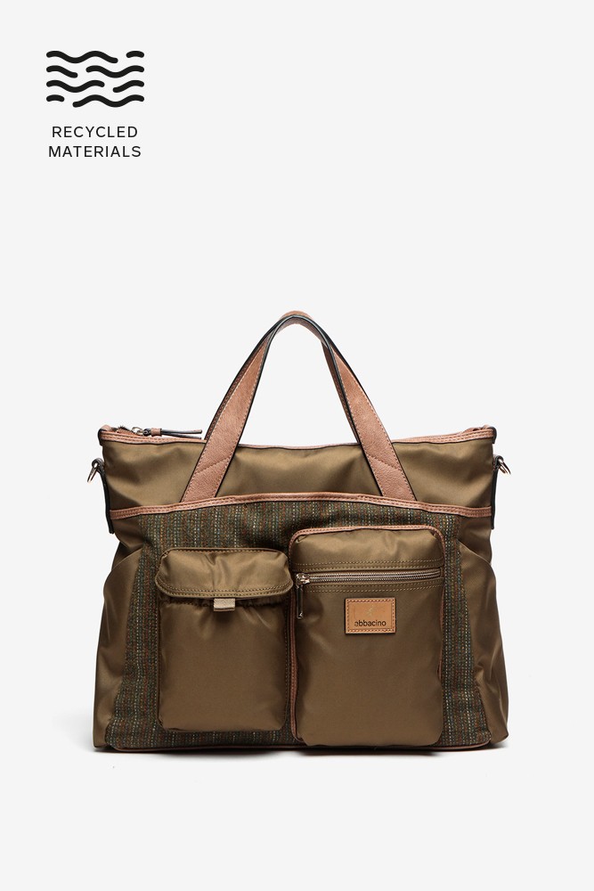 Abbacino Bolso shopper para el portátil en materiales reciclados verde Tienda
